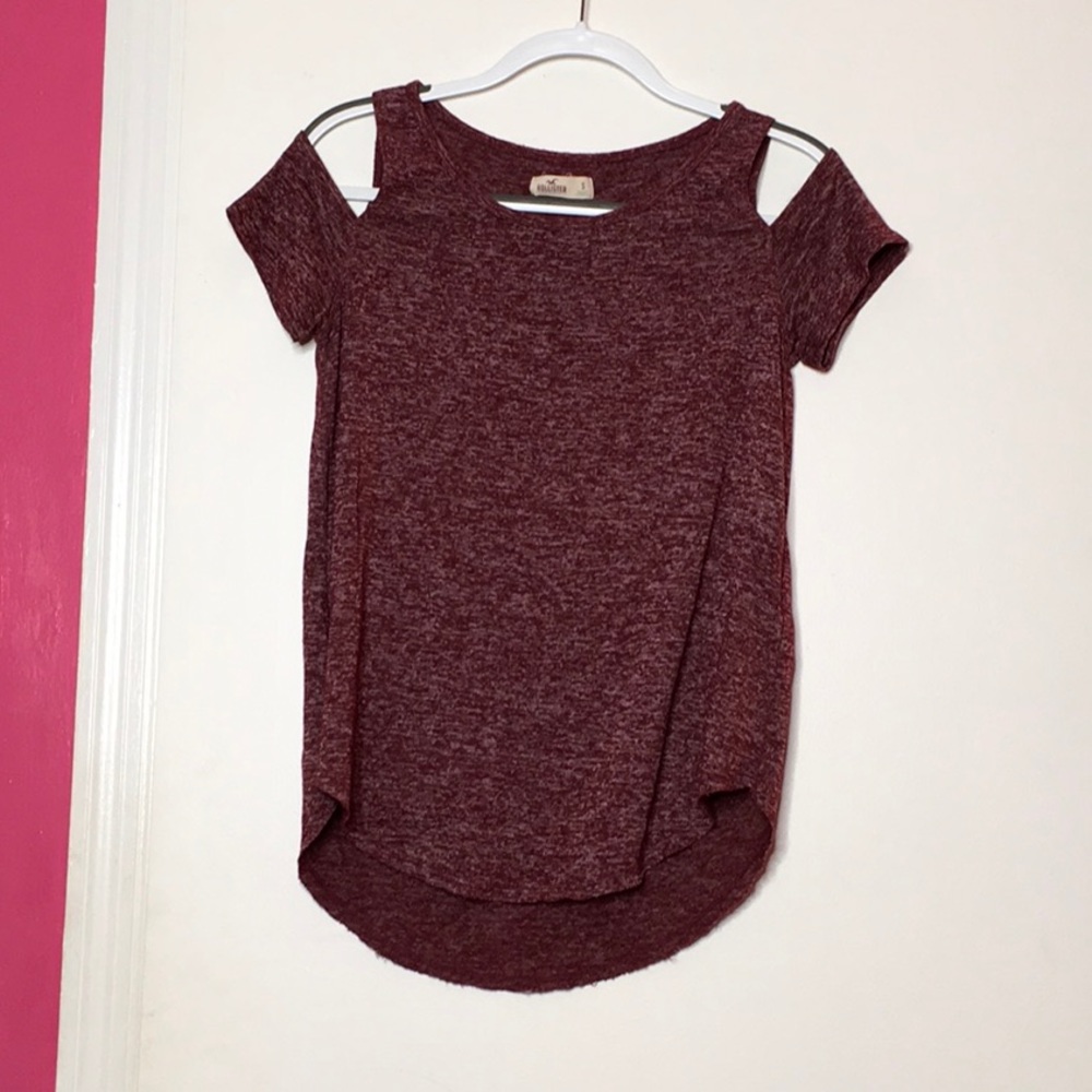Hollister | Burgundy Open Shoulder Shirt
